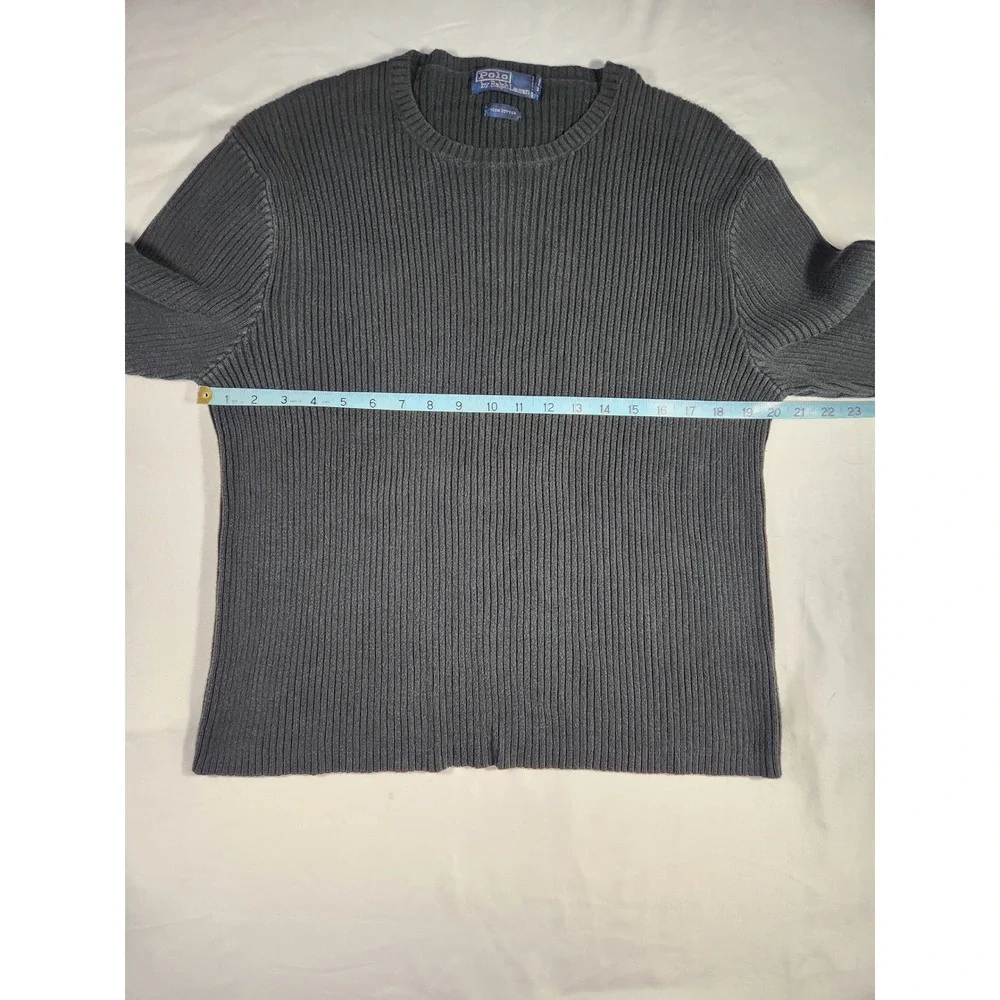 Polo Ralph Lauren Mens Black 100% Cotton Crewneck Sweater Size‎ XL